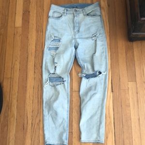 BDG girlfriend high rise light wash jeans